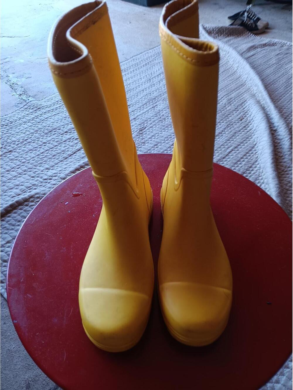 Tory Burch Yellow Rubber Rain Boots